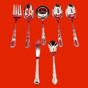 Kirk & Stieff 18/8 Stainless Steel SEVEN Piece Hostess Serving Set